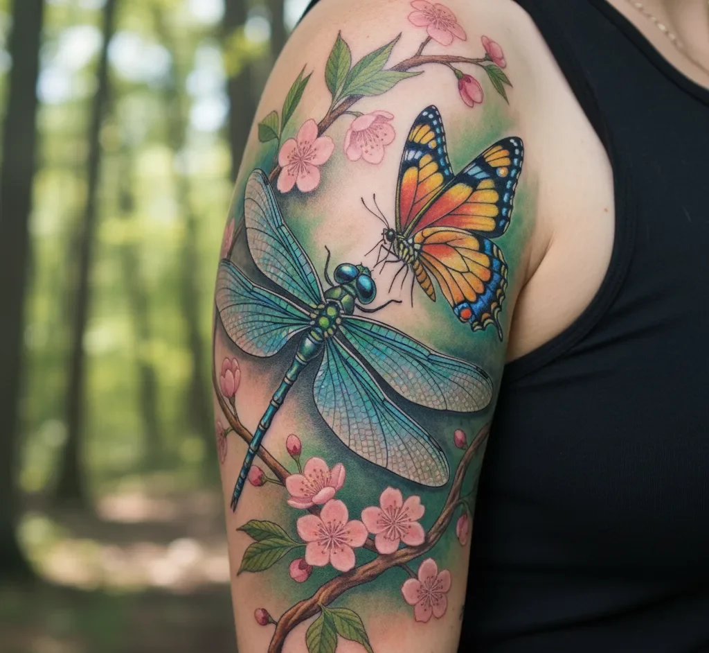 Dragonfly and Butterfly Tattoo Designs