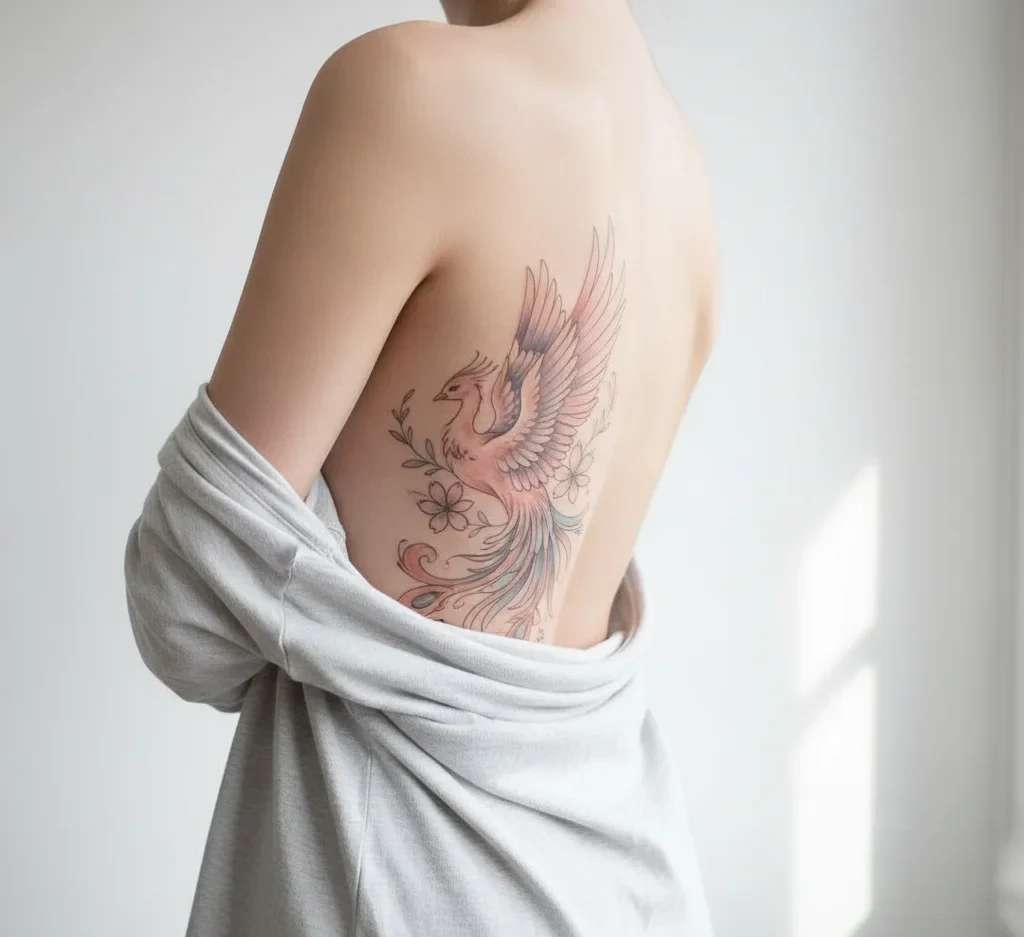 Feminine Phoenix Tattoo Designs for Rebirth