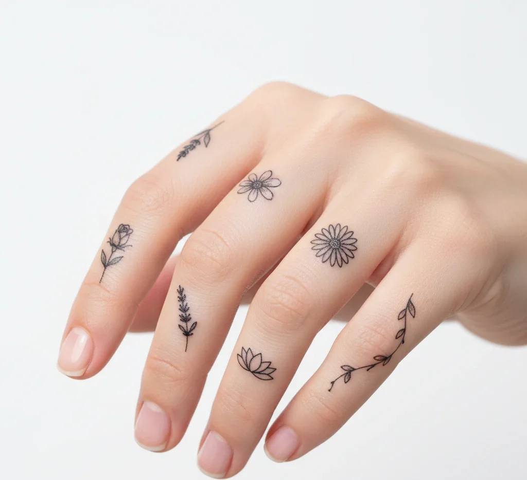 Finger and Hand Flower Tattoo Ideas That Stand Out