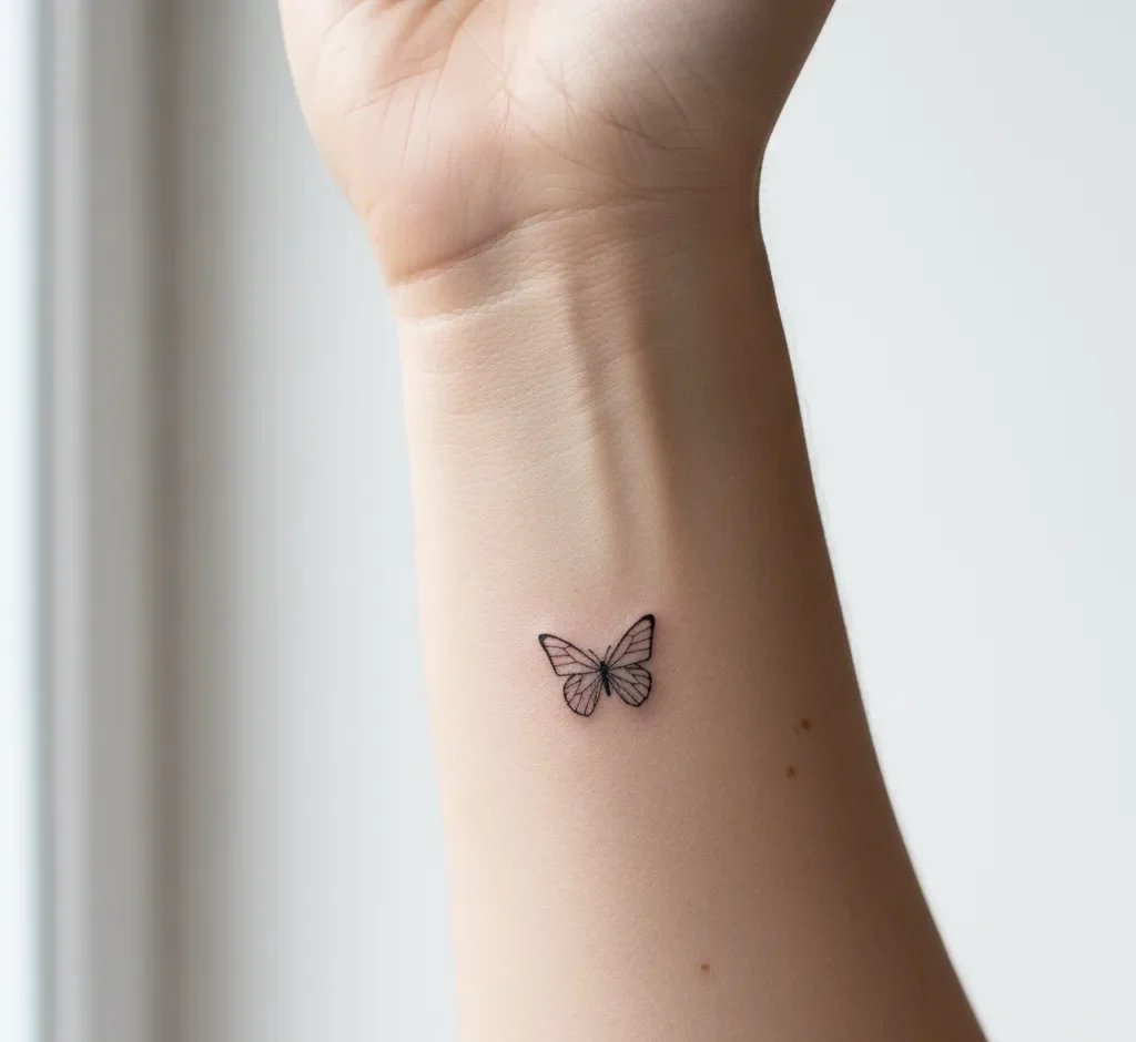Minimal Butterfly Tattoo Outline Ideas