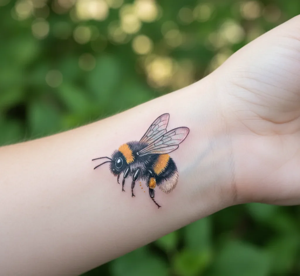Small Bumblebee Wrist Tattoos with Grace and Beauty
