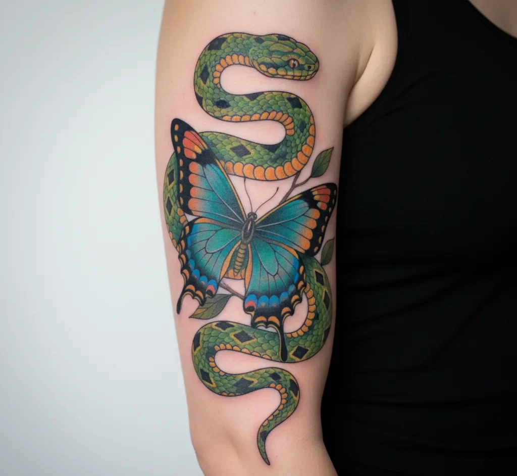 Snake and Butterfly Tattoo Meaning