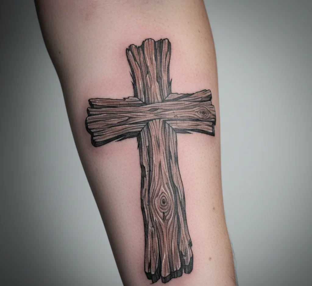 Wooden Cross Tattoo Ideas and Inspiration