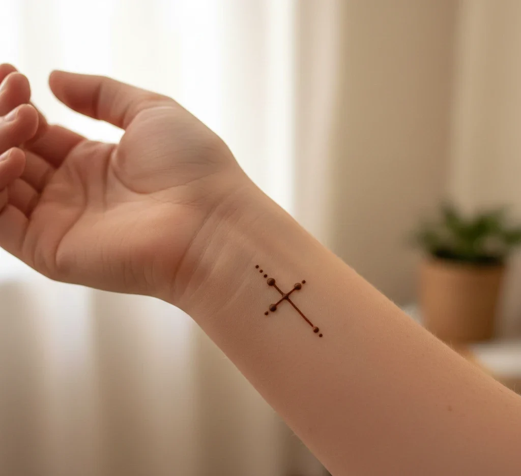 Unique Henna Cross Tattoo Ideas for Spiritual Beauty
