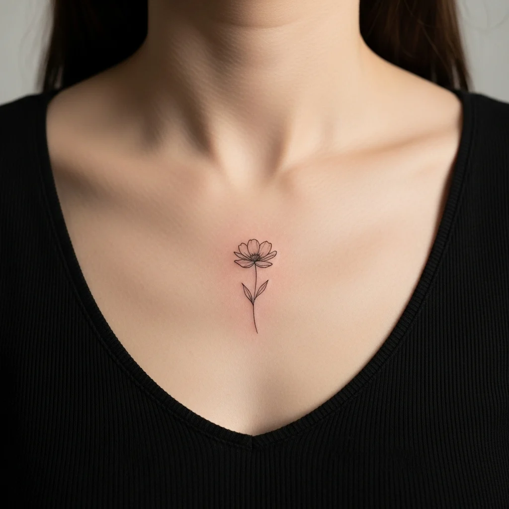 Dainty Sternum Tattoo