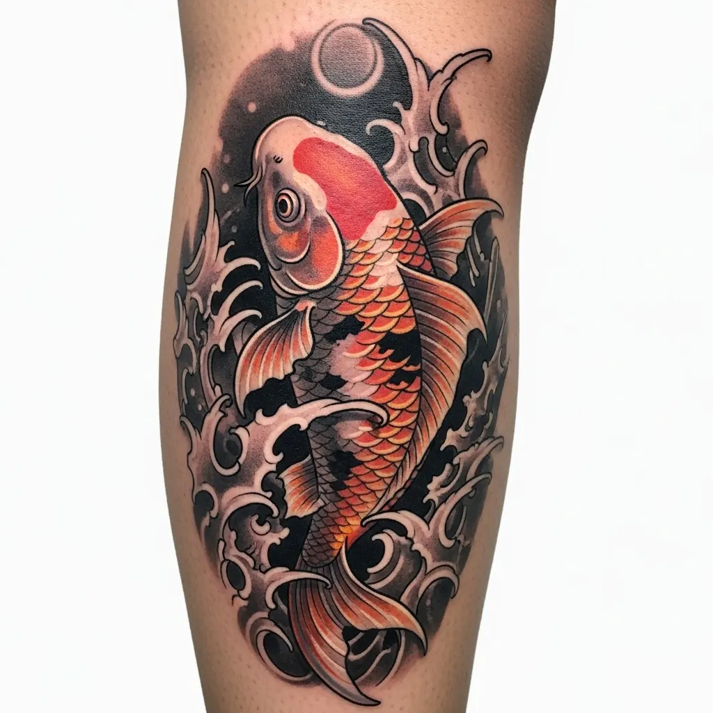 Leg Koi Fish Tattoos