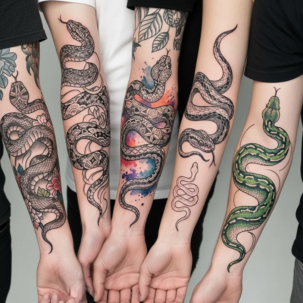 Ultimate Snake Tattoo Guide 2026: Meanings, Styles & Body Placement 2 Popular Snake Tattoo Styles for Men and Women