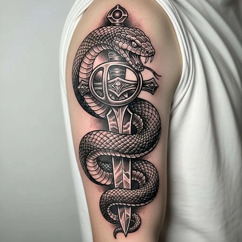 Ultimate Snake Tattoo Guide 2026: Meanings, Styles & Body Placement 20 Snake and Sword Tattoo