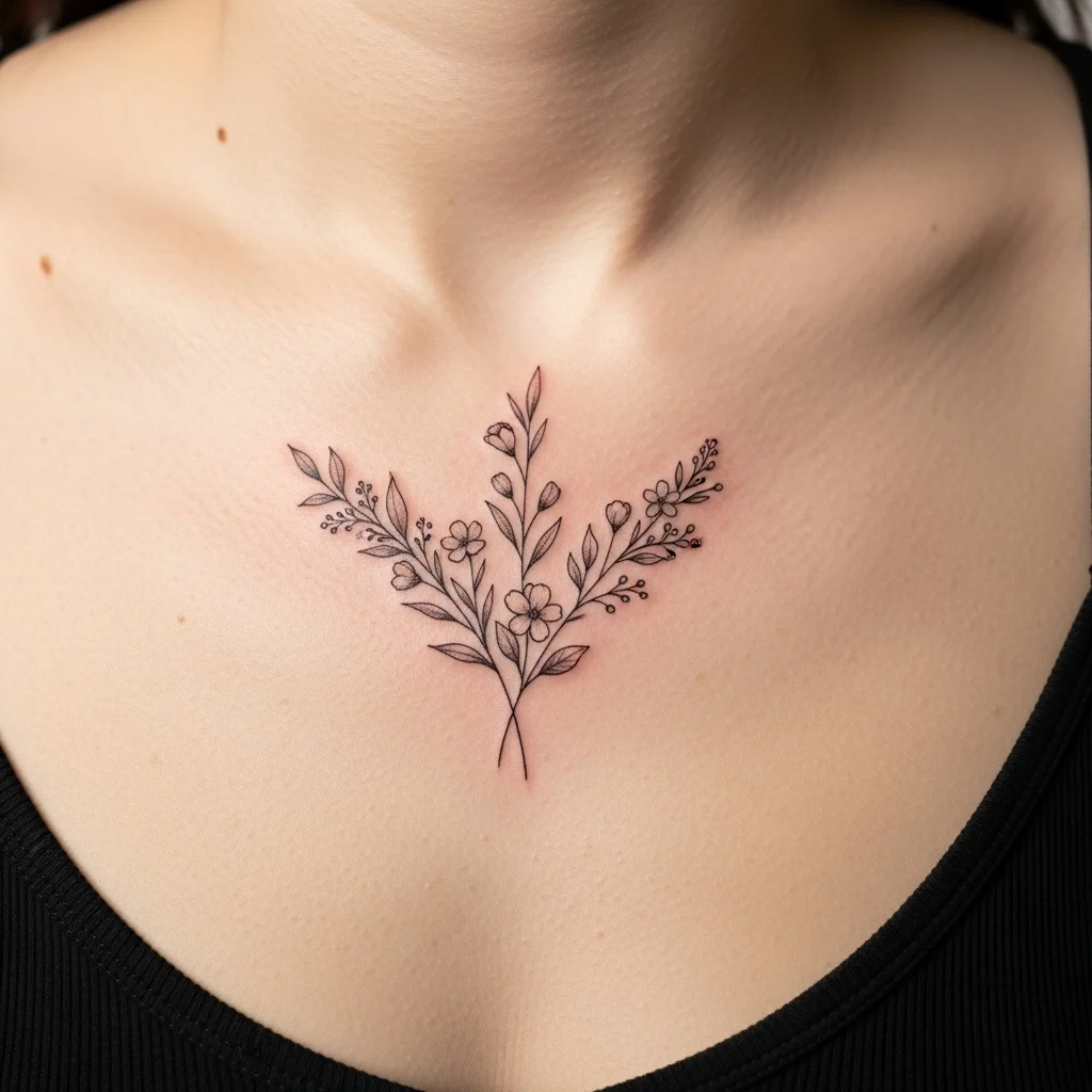 Sternum Tattoo Ideas for Women