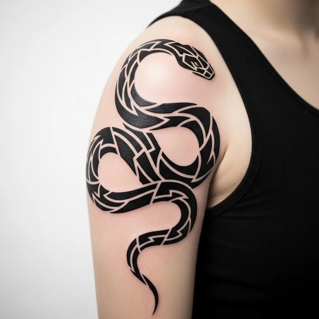 Ultimate Snake Tattoo Guide 2026: Meanings, Styles & Body Placement 7 Tribal Snake Tattoo Patterns